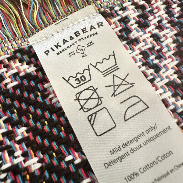 Jacquard Throw Care Card | Pika & Bear | boogie + birdie