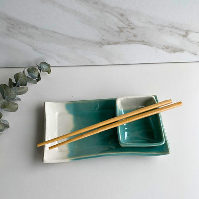 Jade and White Sushi Set | Parsons Pottery | boogie + birdie