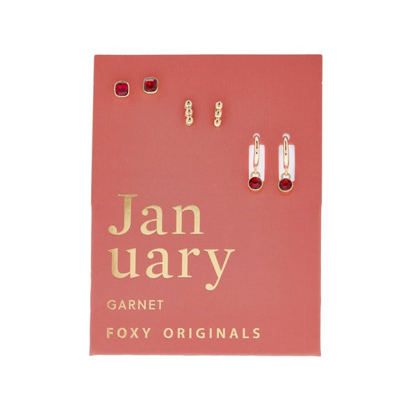 January Garnet Birthstone Drop Earrings | Foxy Originals | boogie + birdie