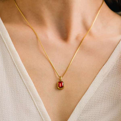 Gold January Waterproof Birthstone Necklace | Lover's Tempo | boogie + birdie