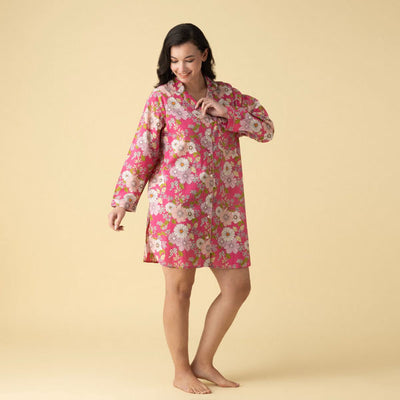 Julie Cotton Nightshirt | Mahogany | boogie + birdie