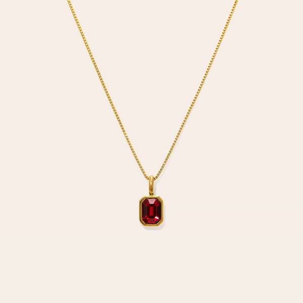 Gold July Waterproof Birthstone Necklace | Lover's Tempo | boogie + birdie