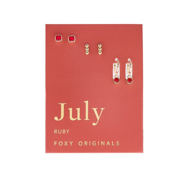 July Ruby Birthstone Drop Earrings | Foxy Originals | boogie + birdie