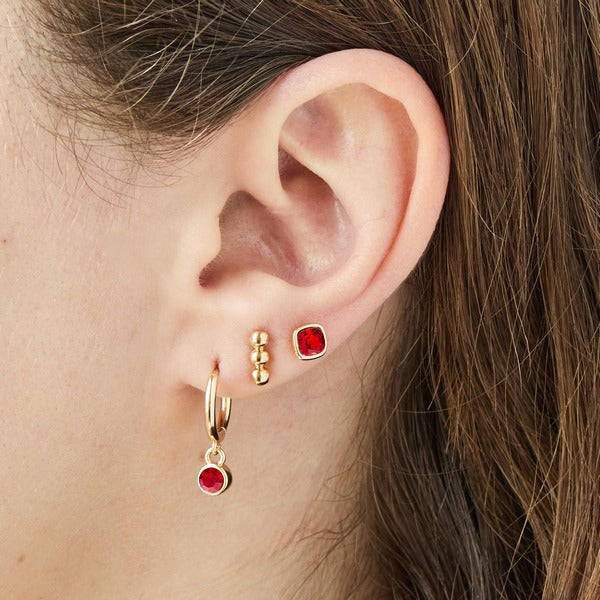 July Ruby Birthstone Drop Earrings | Foxy Originals | boogie + birdie