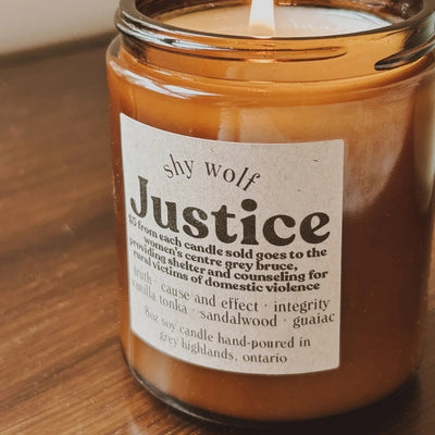 Justice Vinyl Candle | Shy Wolf Candles | boogie + birdie