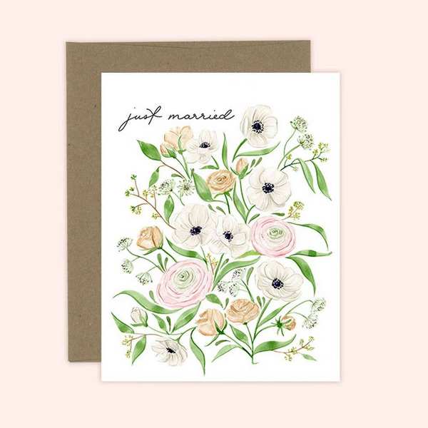 Just Married Wedding Card | Almeida Illustrations | boogie + birdie
