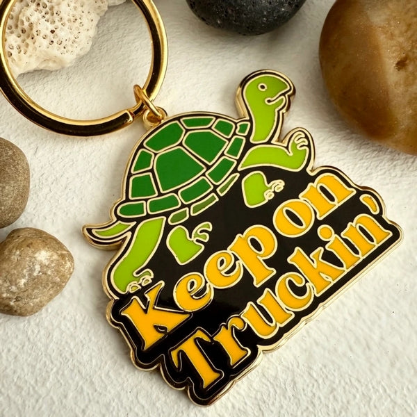 Keep on Truckin' Turtle Enamel Keychain | Pika & Bear | boogie + birdie