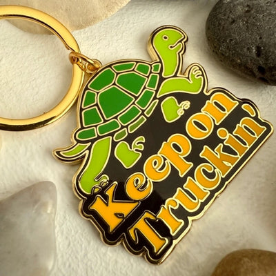 Keep on Truckin' Turtle Enamel Keychain | Pika & Bear | boogie + birdie