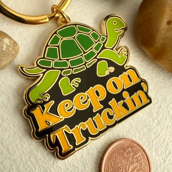Keep on Truckin' Turtle Enamel Keychain | Pika & Bear | boogie + birdie