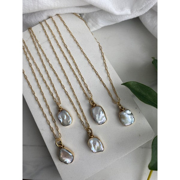 Keishi Pearl and Brass Necklace | Lissa Bowie | boogie + birdie