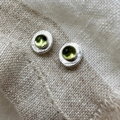 Silver Peridot Reclaim Stud Earrings | Open Fire | boogie + birdie