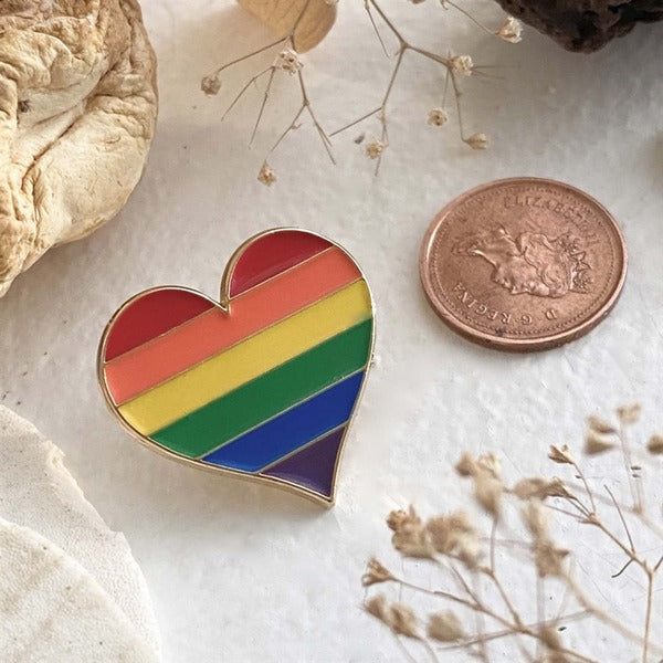 Kinsey Pride Heart Enamel Pin (P22KINSEY) | Pika & Bear | boogie + birdie