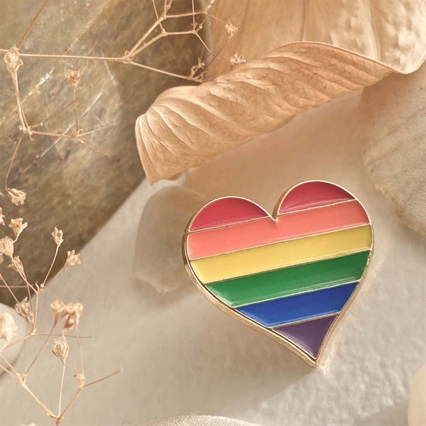 Kinsey Pride Heart Enamel Pin (P22KINSEY) | Pika & Bear | boogie + birdie