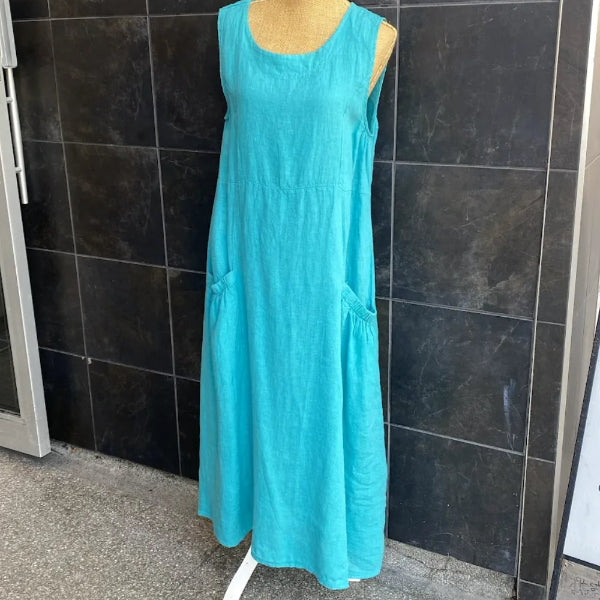 Lagoon Linen Dress with Pockets | Beyond Capri | boogie + birdie

