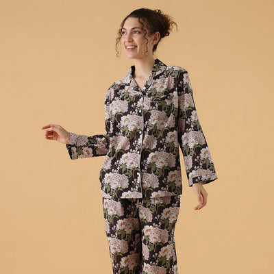 Lainey Cotton Pajama Set | Mahogany | boogie + birdie