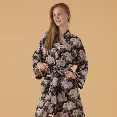 Lainey Cotton Robe | Mahogany | boogie + birdie