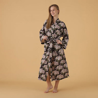Lainey Cotton Robe | Mahogany | boogie + birdie