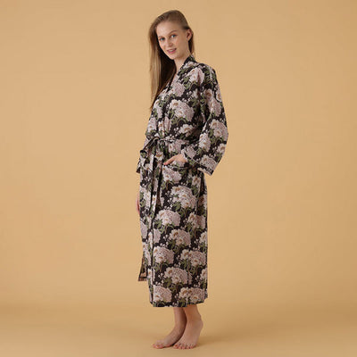 Lainey Cotton Robe | Mahogany | boogie + birdie