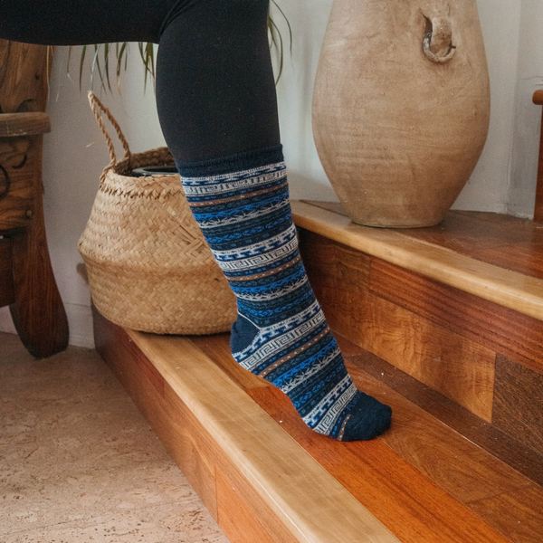 Lapis Lazuli Alpaca Crew Socks  | Pokoloko | boogie + birdie