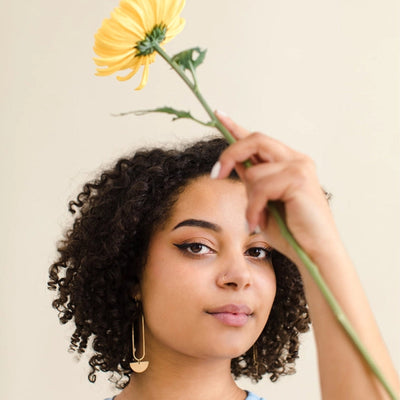 Brass Large Oval Drop Earrings | whitebirch handmade | boogie + birdie