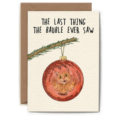 Cat Bauble Christmas Card  | Bewilderbeest | boogie + birdie