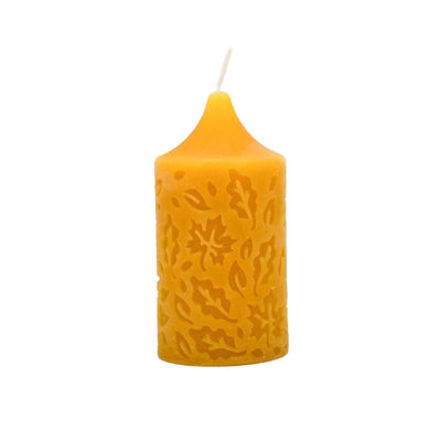 Beeswax Leaf Pillar Candle 3.75" | Honey Candles | boogie + birdie