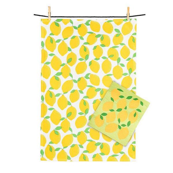 Lemons Dishcloth + Tea Towel Set | Kitchen | boogie + birdie