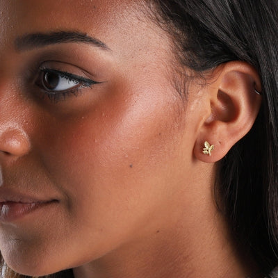 Gold Leaf Stud Earrings | Attic Creations | boogie + birdie