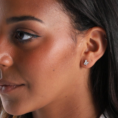 Silver Leaf Stud Earrings | Attic Creations | boogie + birdie
