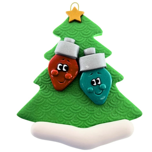 Personalized Family of 2 Light Bulbs Ornament | Ornamentopia | boogie + birdie