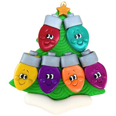 Personalized Family of 6 Light Bulbs Ornament | Ornamentopia | boogie + birdie