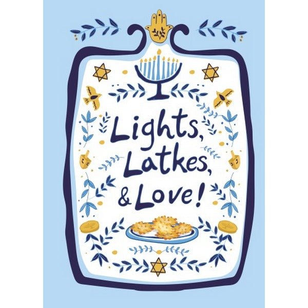 Lights, Latkes And Love Hanukkah Cards | Holiday Cards | boogie + birdie