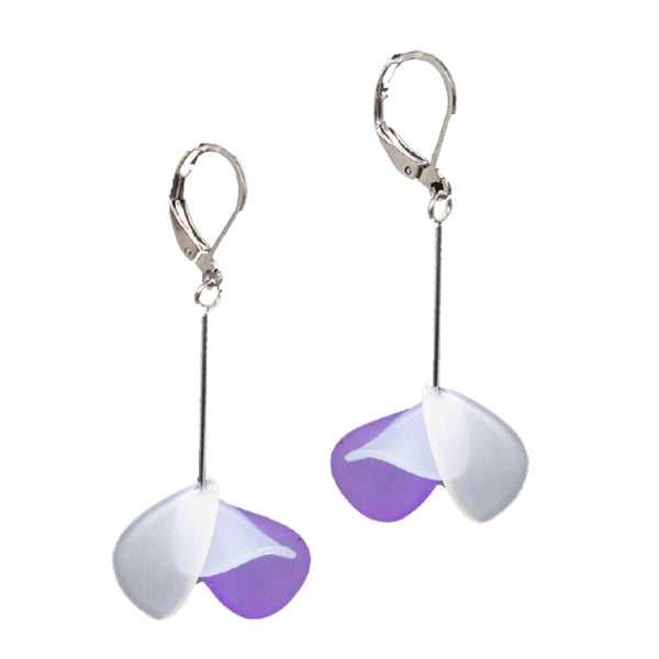 Lilac, Blue and White Drop Earrings | Osmose Jewellery | boogie + birdie