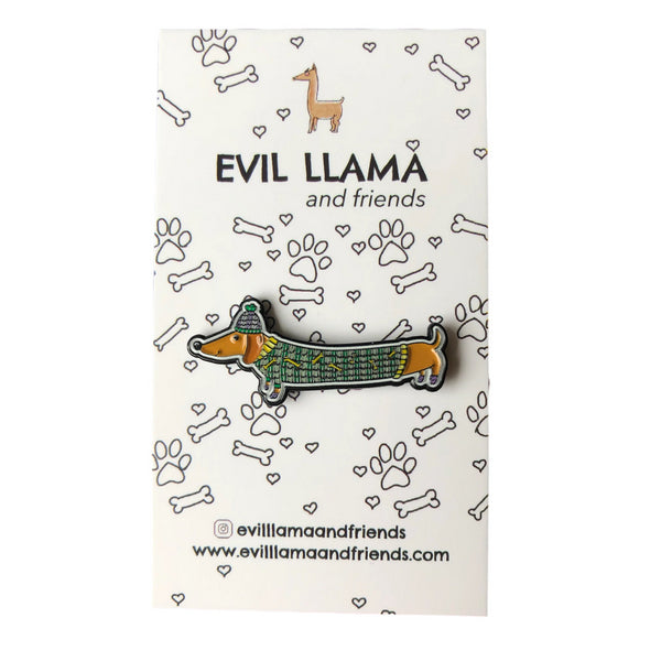 Lil Daschund Enamel Pin | Evil Llama and Friends | boogie + birdie