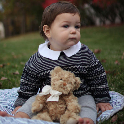 Little Daniel Bear Plush with White Bow | Bukowski Bears | boogie + birdie