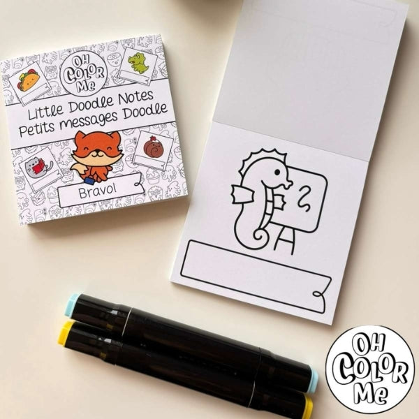 Lunch Note Doodles Mini Colouring Book | Oh Color Me | boogie + birdie
