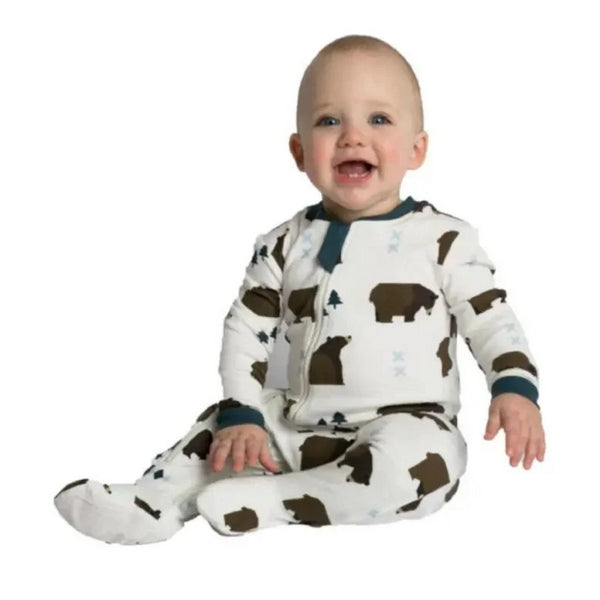 3-6M Little Grizzle 100%Organic Cotton Sleeper | ZippyJamz | boogie + birdie