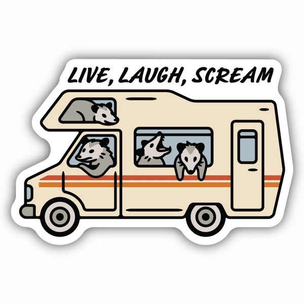 Live Laugh Scream Possums Sticker | Stickers Northwest | boogie + birdie