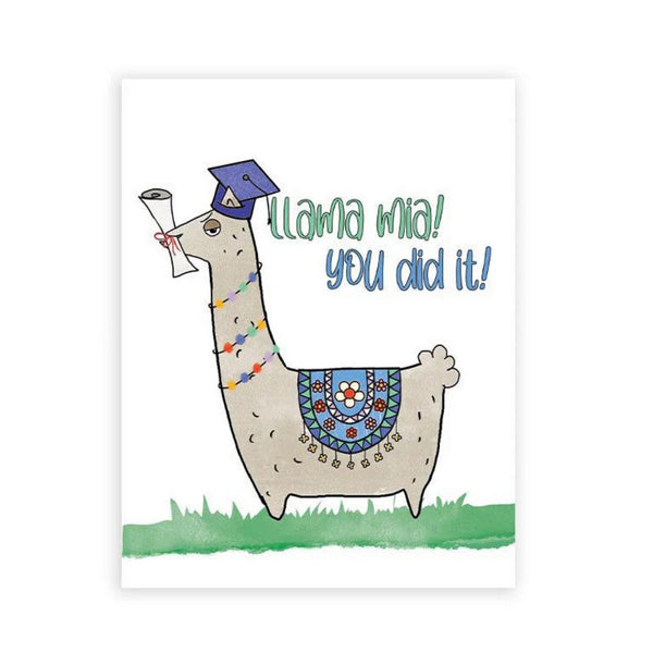 Llama Mia Graduation Card | Evil Llama and Friends | boogie + birdie