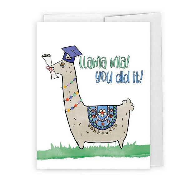 Llama Mia Graduation Card | Evil Llama and Friends | boogie + birdie