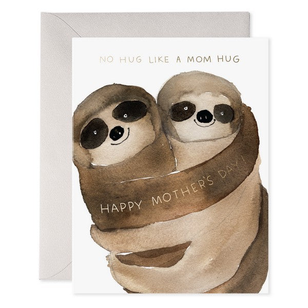 Long Arms, Slow Hugs Sloth Mother's Day Card | E. Frances | boogie + birdie