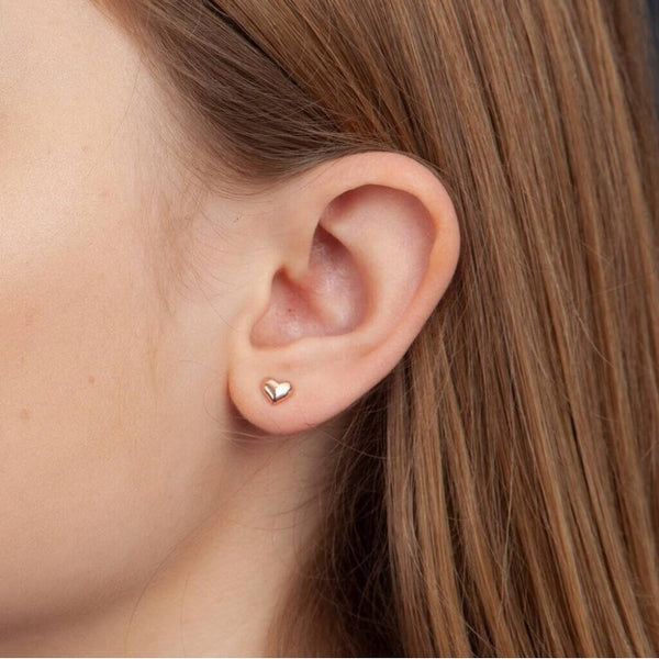 Gold Heart Stud Earrings | Attic Creations | boogie + birdie