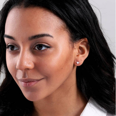Silver Heart Stud Earrings | Attic Creations | boogie + birdie