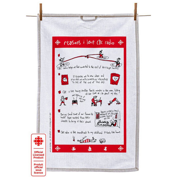Reasons I Love CBC Radio Tea Towel | Sa Boothroyd | boogie + birdie