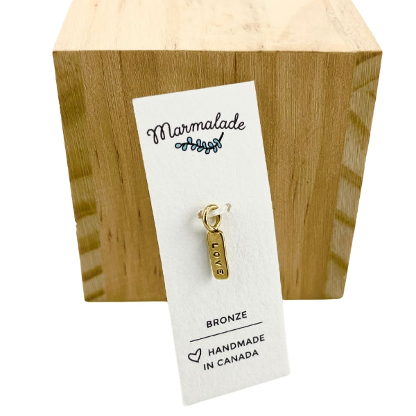 Bronze Love Tag Charm | Marmalade Designs | boogie + birdie
