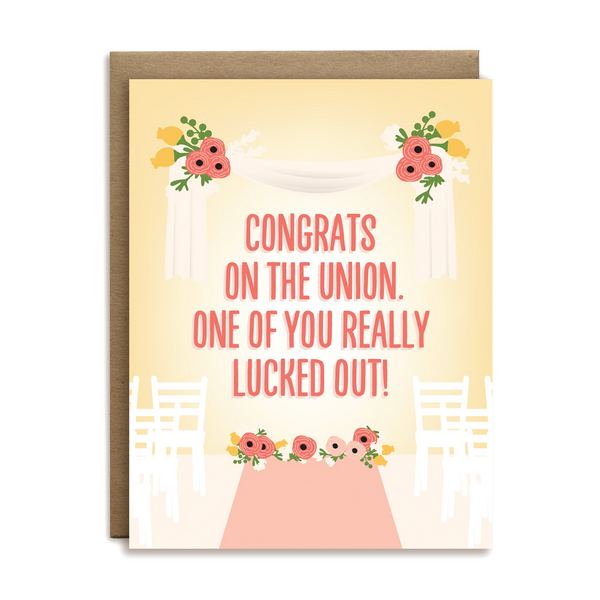 One Of You Really Lucked Out Wedding Card | I'll Know It When I See It | boogie + birdie