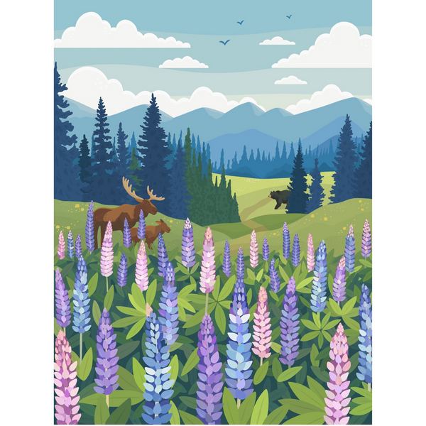 Lupines Meadow Puzzle (VPLUME01) | Villager Puzzles | boogie + birdie