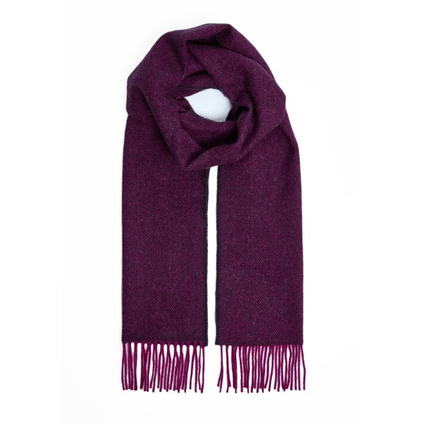 Magenta Juniper Herringbone Lambswool Scarf | Foxford | boogie + birdie
