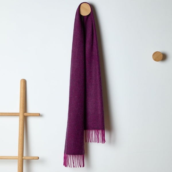 Magenta Juniper Herringbone Lambswool Scarf | Foxford | boogie + birdie