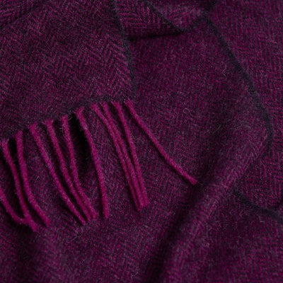 Magenta Juniper Herringbone Lambswool Scarf | Foxford | boogie + birdie